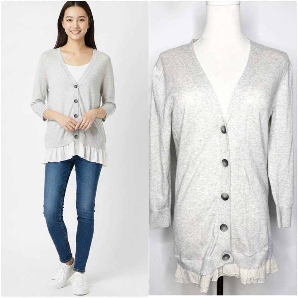 Theory Cotton Cashmere Cardigan Sweater Size Large